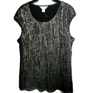 Christopher Banks L Silver Metallic Top